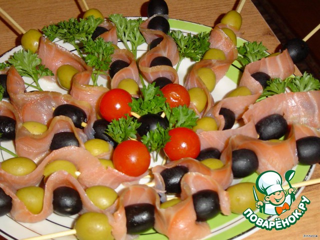 Appetizer of smoked fish