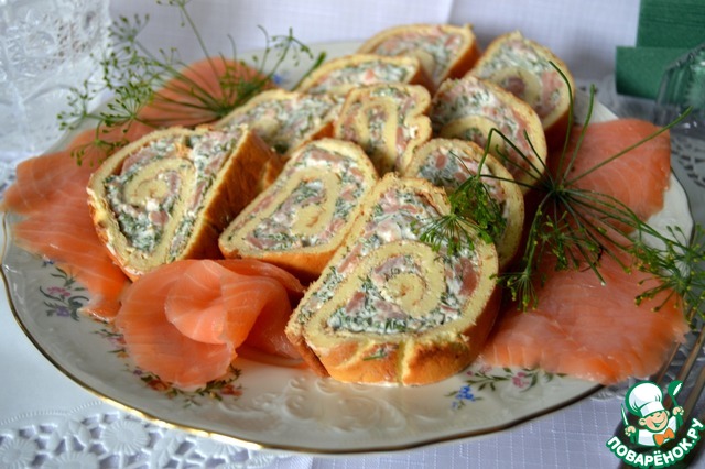 Parmesan roulade with red fish
