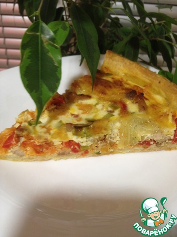 Quiche with meat and vegetables