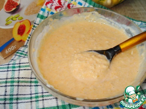 Porridge with bran, pumpkin and cheese