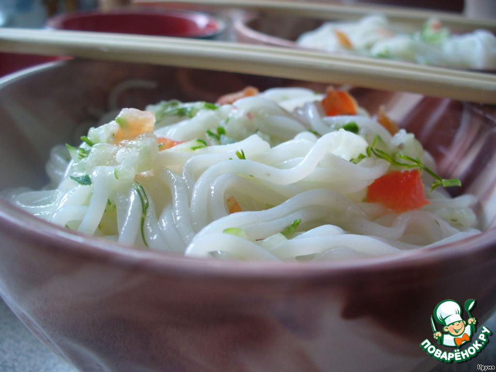 The salad-appetizer of rice or glass noodles