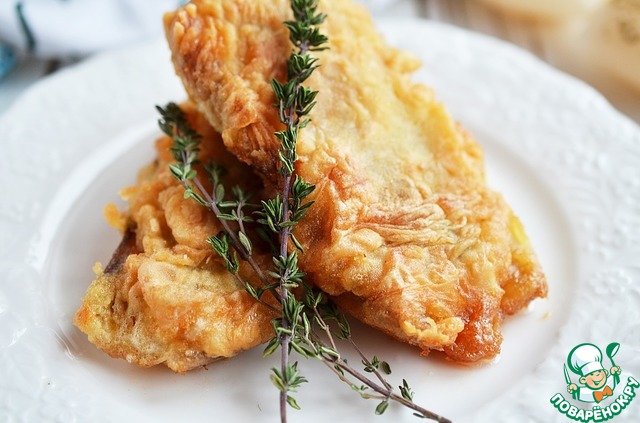 Fried fish in batter double