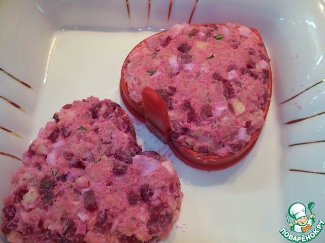 Herring with beets and hazelnuts