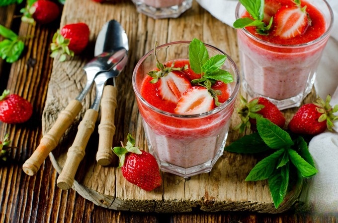 Buckwheat porridge with berry sauce