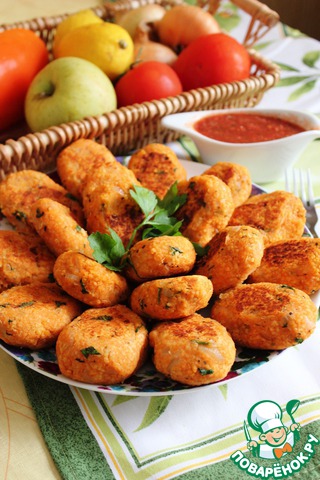 Cutlets of lentils and couscous with tomato sauce