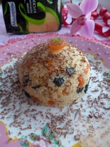 Couscous Breakfast with nuts and dried fruits