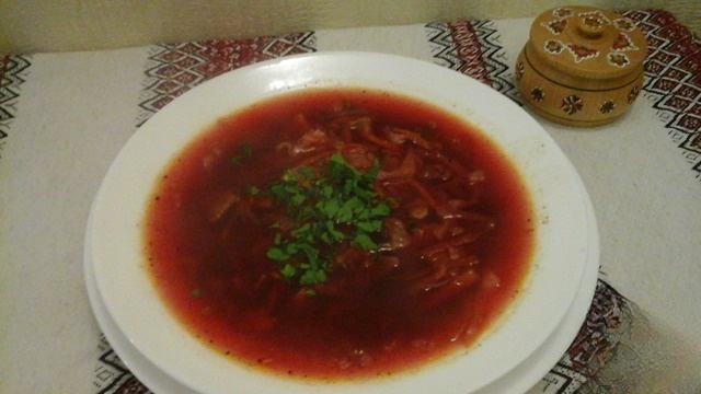Kiev borsch with mushrooms vegetable