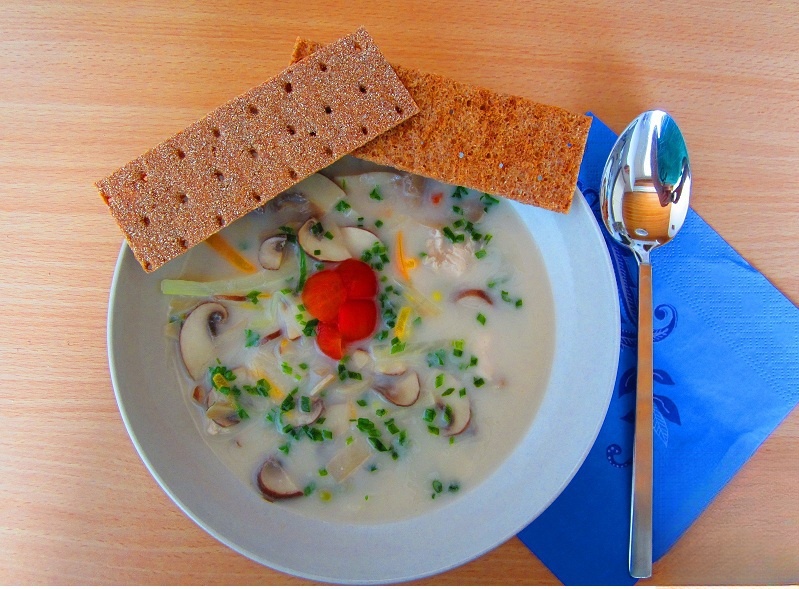 Mushroom soup with Asian Hello