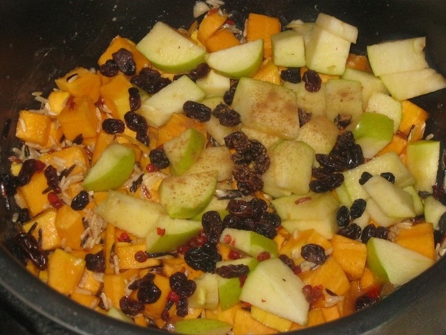 Десертная тыквенная каша с трёхцветным рисом