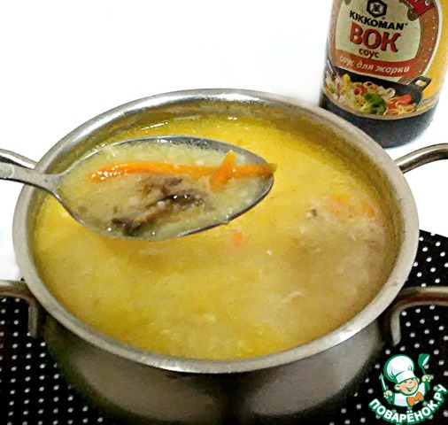 Soup of canned fish 