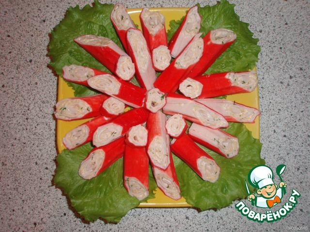 Stuffed with crab sticks 