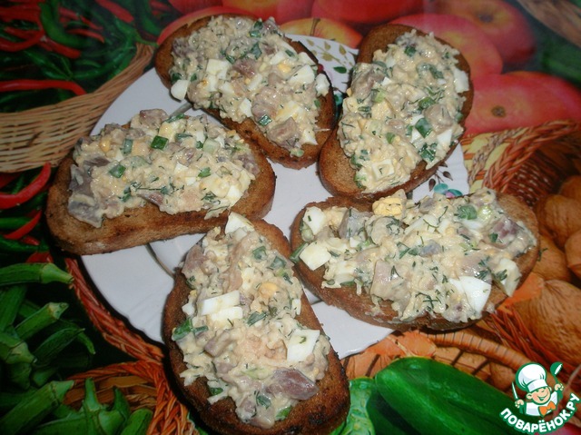 Закуска из сельди и варёных яиц