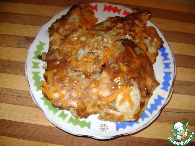 Onion fritters with canned fish