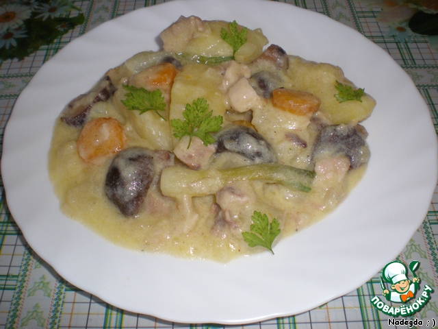 Blanquette of chicken and potatoes