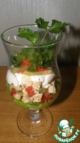 Salad-cocktail with chicken Holiday