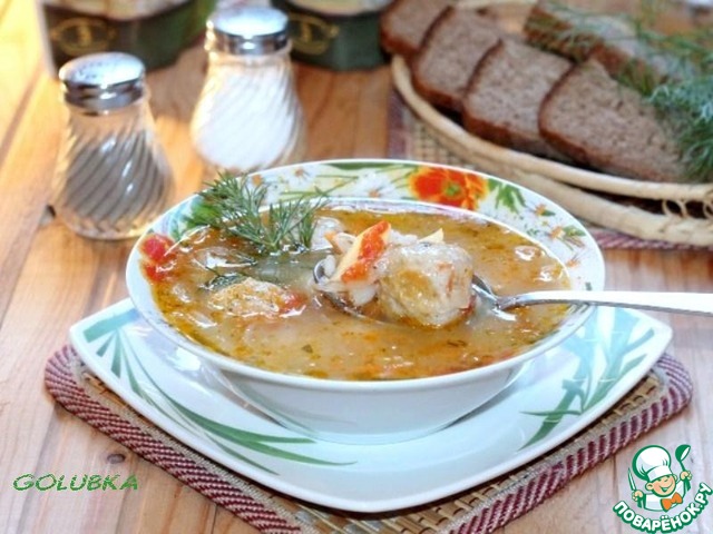 The pickle soup with meatballs Turkey