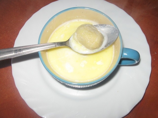 Milk soup with dumplings in Belarusian