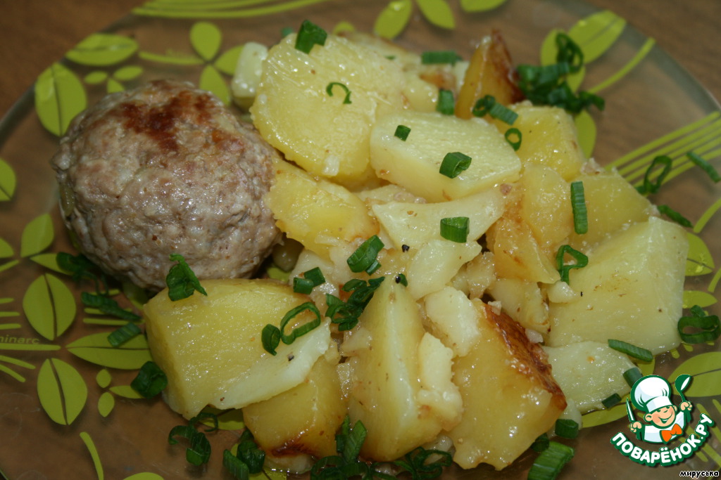 Meatballs with potatoes in a slow cooker