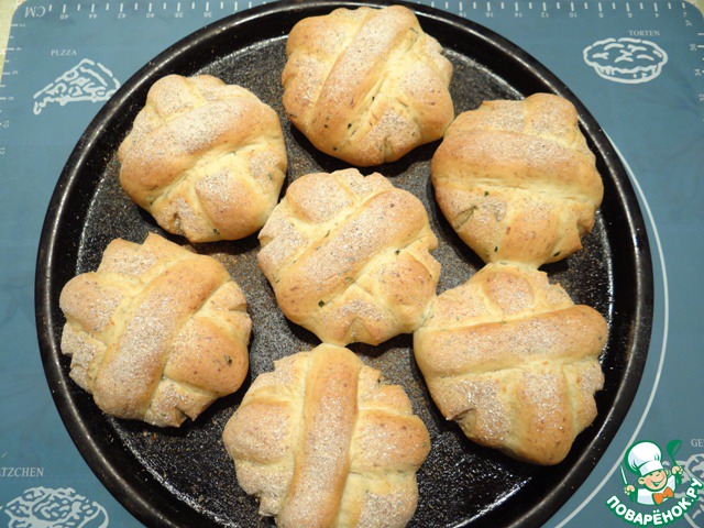 Bread with parsley and mozzarella