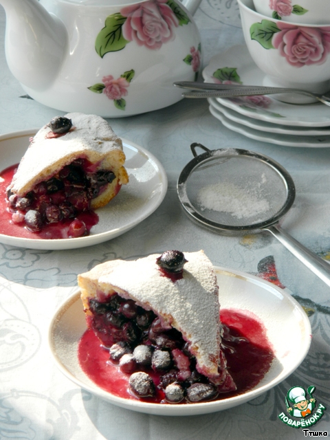 Juicy pie with black currant