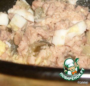 Salad with cod liver