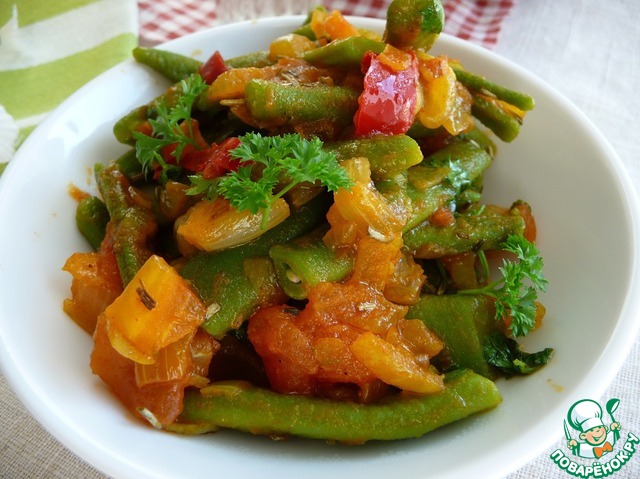 Острая закуска из стручковой фасоли