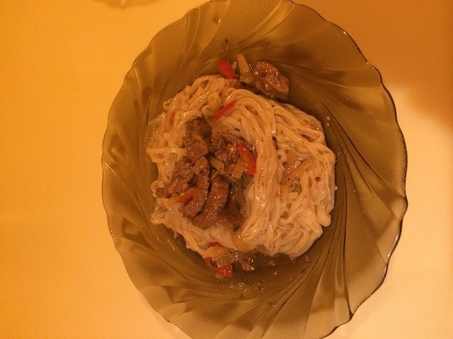 Homemade noodles from buckwheat flour