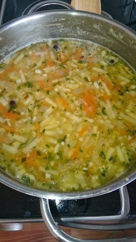 Soup of peas with celery