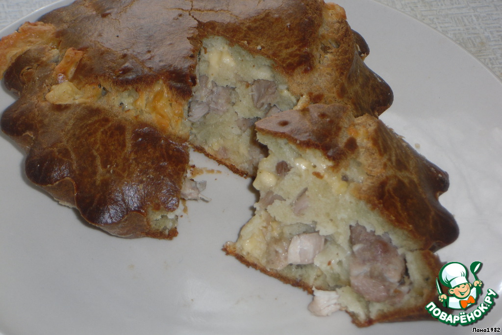 Cupcake with chicken and cheese