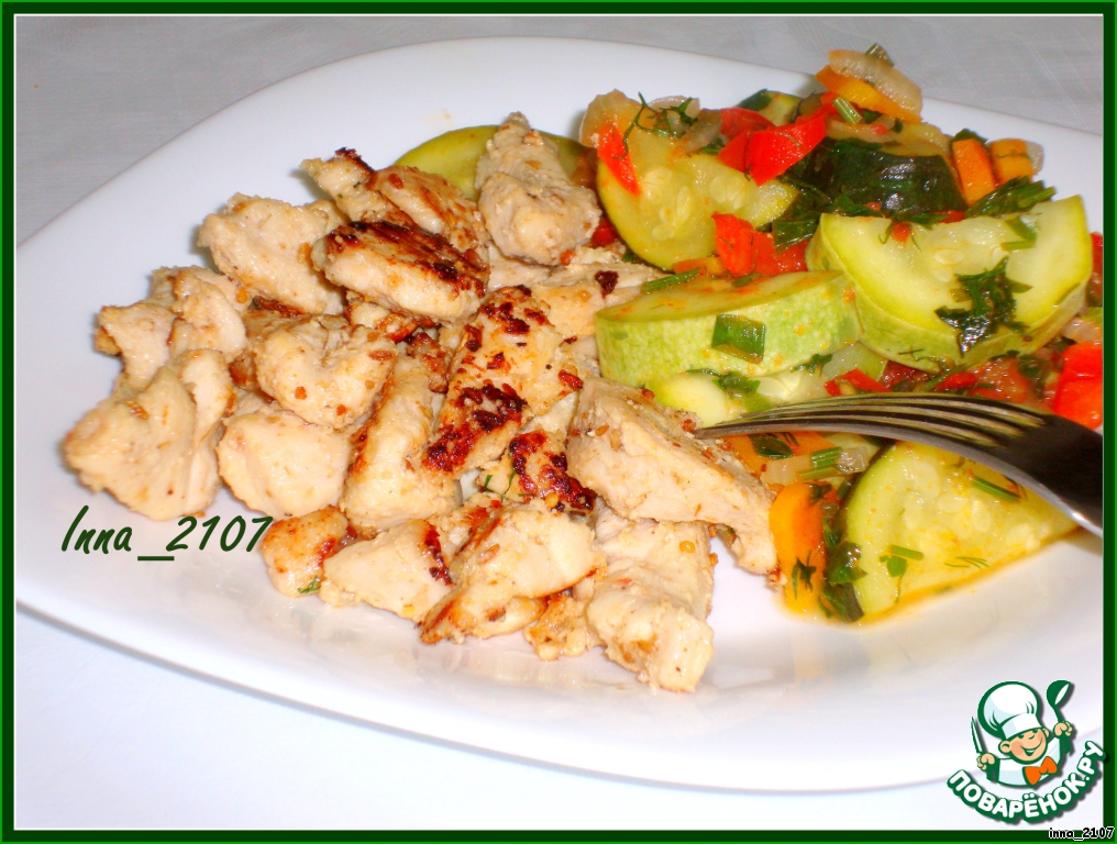 Chicken breast on motives of Turkish cuisine