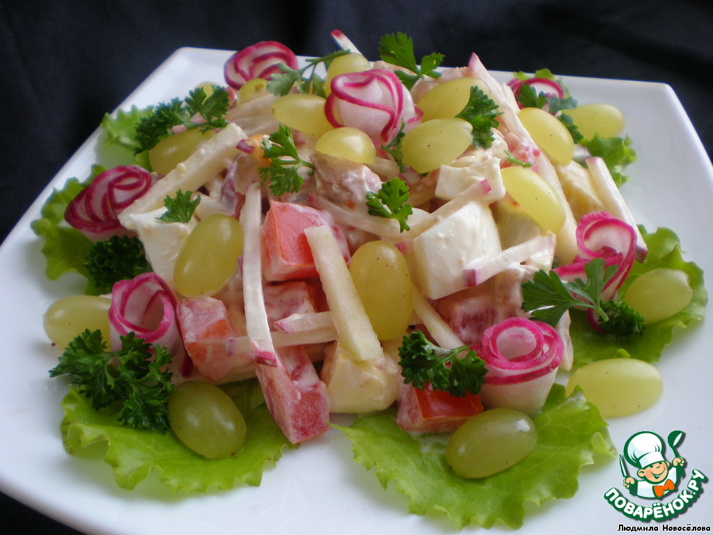 Salad with Turkey meat