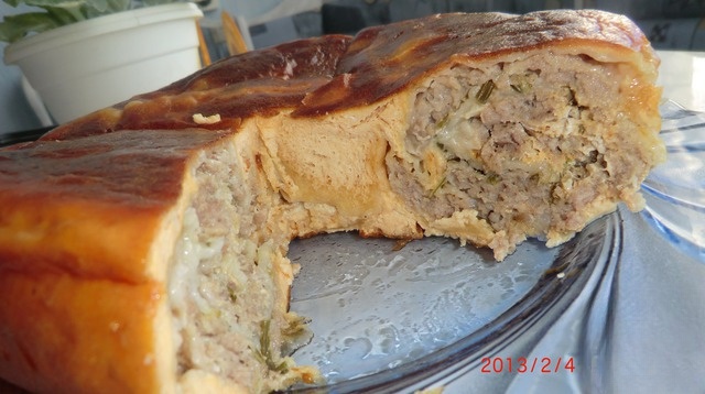 Pie, pita with minced meat in a slow cooker