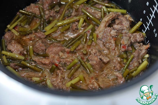 Lamb stew with garlic arrows in Osh