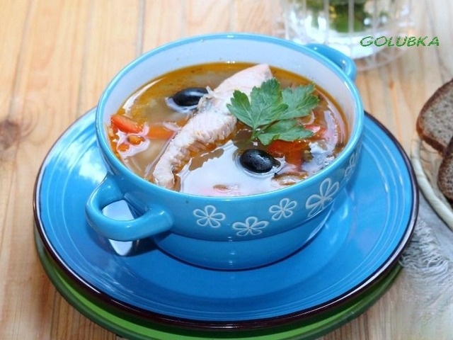 Homemade pickle with red fish