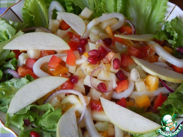 Squid salad with lemon-mustard sauce
