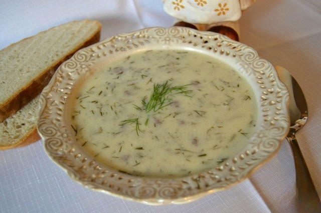 Romanian dill soup with meatballs