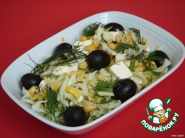 Cabbage salad with Fitaki cheese