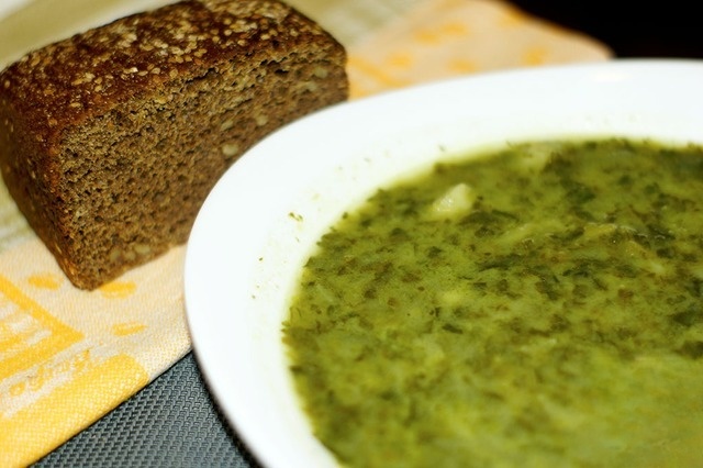 Vegetable Thai soup with spinach