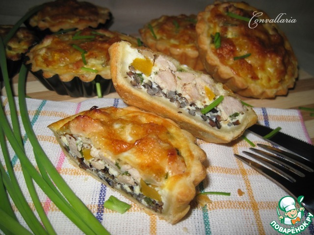 Mini quiches with Turkey, pumpkin and rice
