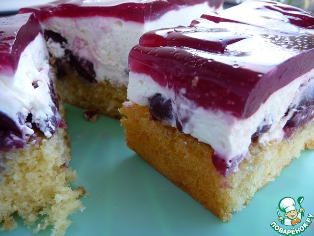 Cake with cherries