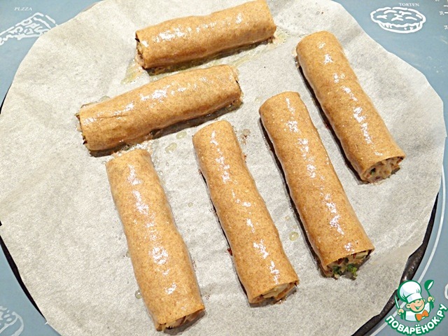 Rye cannelloni with rice stuffing