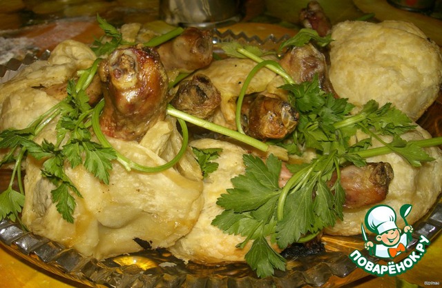 Puff pastry pouches chicken