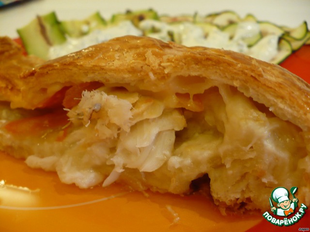 Fillet of sea bass in puff pastry