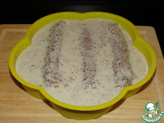 Chocolate crepes in a delicate soufflé