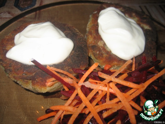 Potato chops with oyster mushrooms