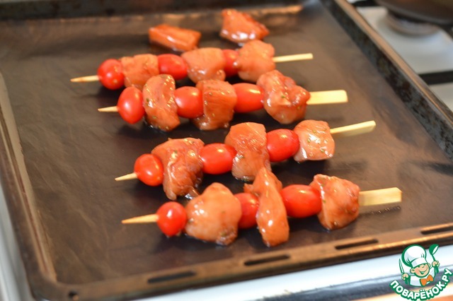 Chicken kebab on skewers