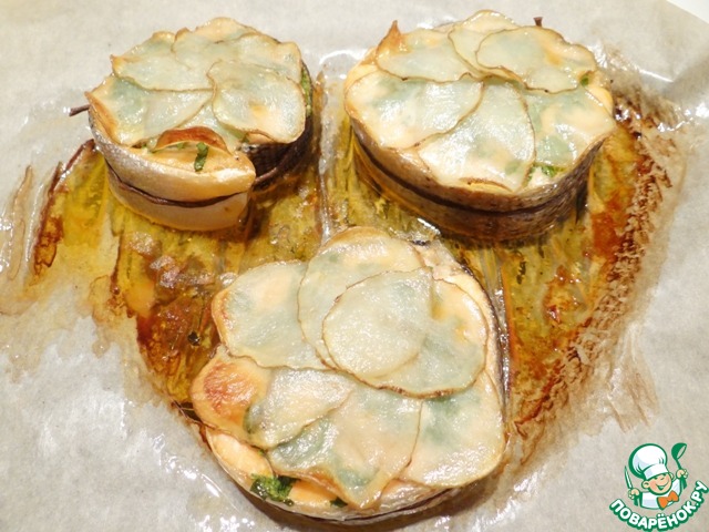 Medallions of salmon with rice