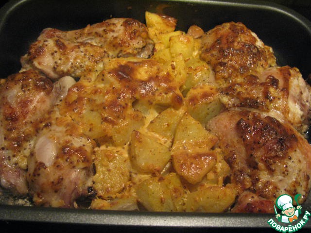 Roast chicken and potatoes