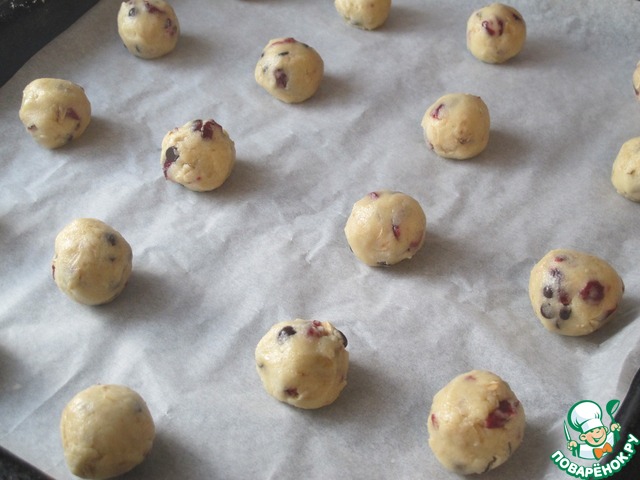 Oatmeal cookies with cranberries and chocolate