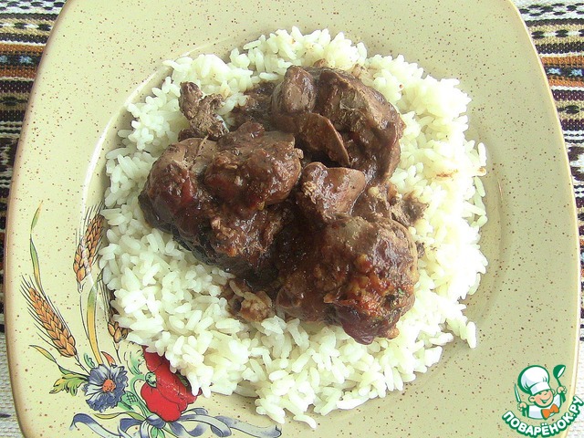 The liver, baked in tomato sauce